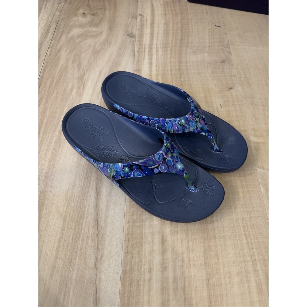 Alegria Printed Thong Sandals Ode Poppy Pop Blue